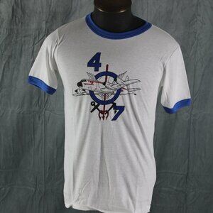 Vintage Graphic T-shirt - 47th Air Squadron RCAF Ringer T - Men's Medium